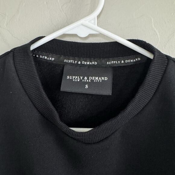 Supply & Demand Black and Gold Monogram Crew Neck Sweatshirt Mens Size S - Picture 8 of 10